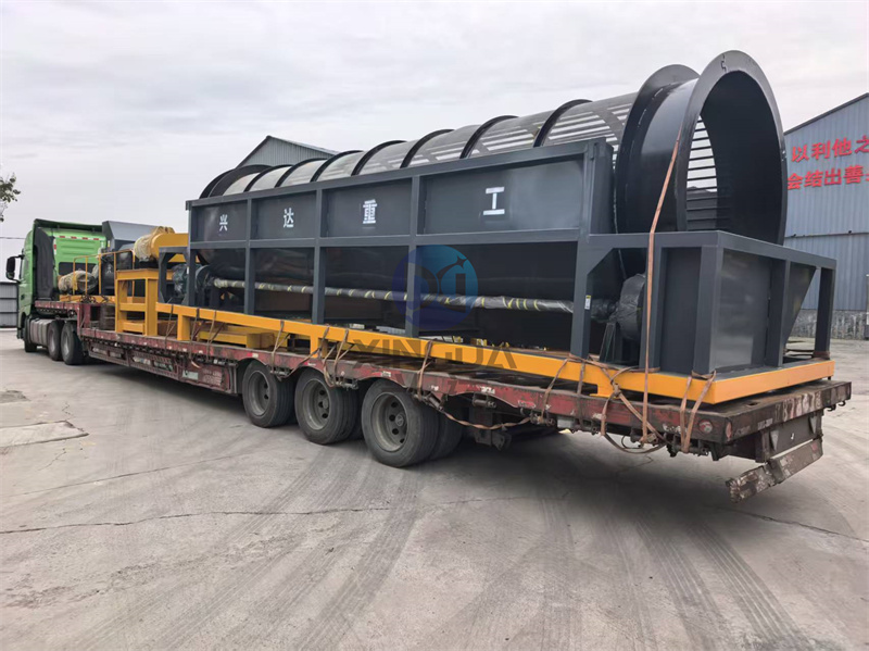 无轴滚筒式筛分机发货现场